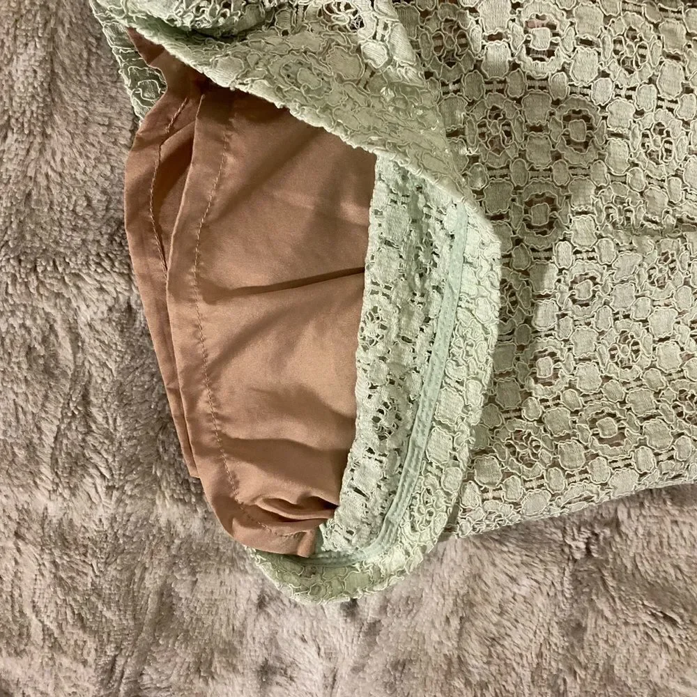: : VICTORIA BECKHAM for Target Pale Mint Green Lace Shorts with Tan Lining : :